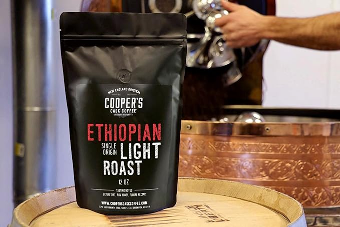 Ethiopian Bold Light Roast Grade 1 Ground Coffee Natural Dry Processed Single Origin Intense Bright Bold &amp Aromatic Coffee Gourmet Coffee - 12 oz Bag