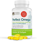 Therabotanics Perfect Omega Fish Oil Supplement EPA &amp DHA – High Absorption Concentrated Omega 3 for Heart Brain Eye &amp Metabolic Health - Alaskan Fish Oil Softgels - 30 Count (Pack of 1)
