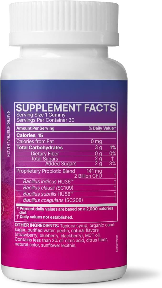 Microbiome Labs MegaSporeBiotic Kids Probiotic - Spore Based Gummy Probiotics for Kids - Supports Gut Health &amp Immunity with Bacillus Probiotic Blend - Berry Flavored (30 Gummies)