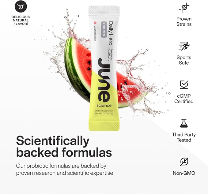 Daily Hero for Men | Fast Melt Pre + Probiotic for Men (30 Pack Watermelon)