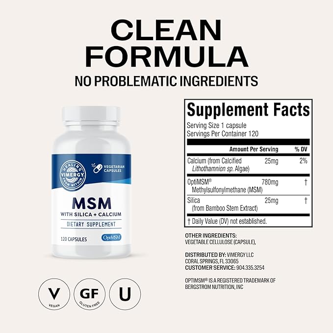 Vimergy Skin Potion Kit – Micro-C Immune Power(TM) (250g) and MSM (120 Capsules) – Skin Hair &amp Nail Support + Collagen + Immunity – Vegan Paleo Gluten-Free Kosher – Pure Potent Daily Suppleme