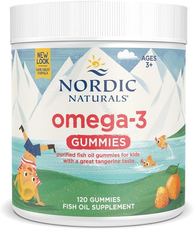 Nordic Naturals Nordic Omega-3 Gummies Tangerine - 120 Gummies - 82 mg Total Omega-3s with EPA &amp DHA - Non-GMO - 60 Servings