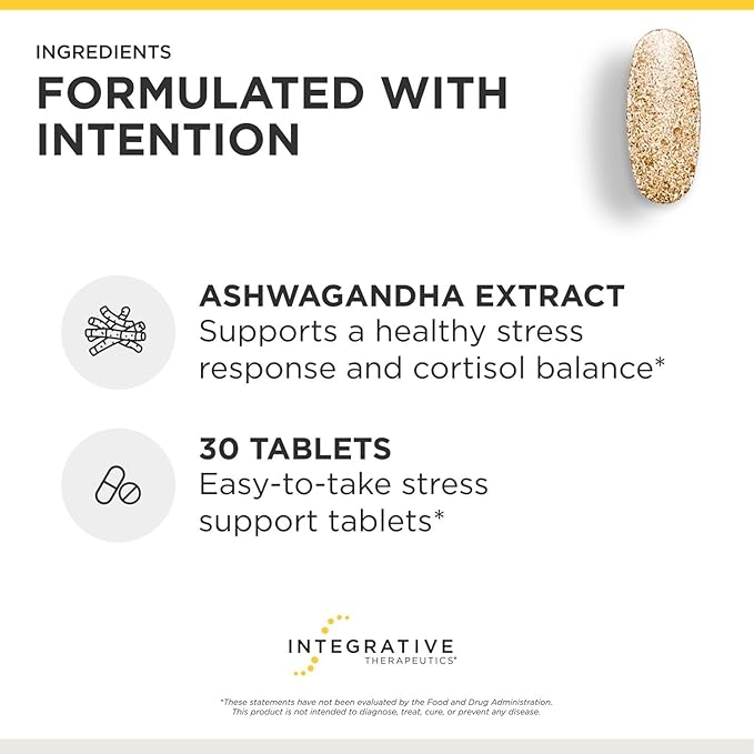 Integrative Therapeutics Cortisol Manager - Balance Cortisol &amp Support Relaxation for Restful Sleep* - Includes Ashwagandha &amp L-Theanine for Confidence with Less Stress* - 30 Tablets (15 Servi