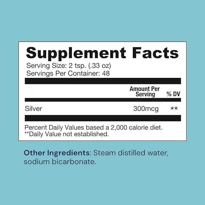 Ameo Life Colloidal Silver Liquid 30 PPM - Alkaline Structured Silver Water for Daily Immune Support &amp Gut Health pH Balanced Colloidal Silver 30ppm Solution 16 oz