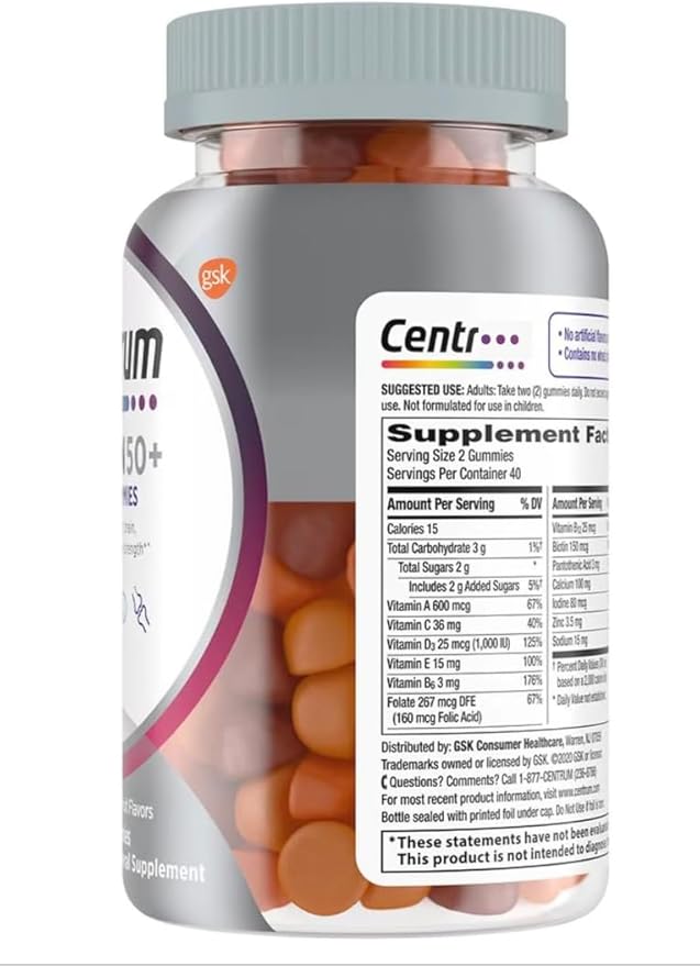 Multigummies Supplements Gummy Vitamins for Women Silver 50 Plus Multivitamin with Vitamin D B6 &amp B12 Vitamins and Supplements Gummies Fruit Flavor 80 Count Gummies (Women 50+ 80ct) (80)