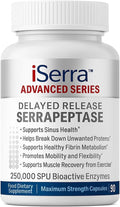 iSerra Advanced Series Serrapeptase 250000 SPU Per Capsule (500000 SPU per 2 Caps) | Maximum Strength 12× Potent Serratiopeptidase | 90 Delayed-Release Vegan Capsules | Ultra-Pure Non-GMO Enzyme