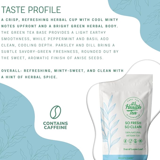So Fresh So Clean Herbal Tea — Fresh Breath Support &amp Oral Comfort* | 3 oz. Loose Leaf with 35 Empty Tea Bags Included