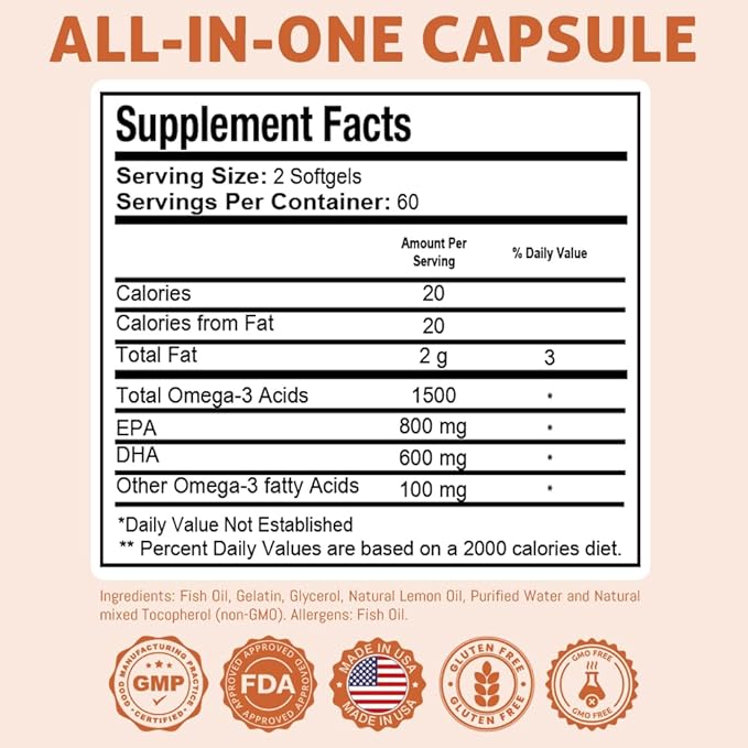 Health Dose Premium Omega 3 Fish Oil Triple Strength x 120 Softgels - Pack of 3