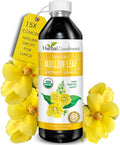 Herbal Goodness Mullein Drops for Lungs - Respiratory Support Mullein Leaf Extract for Lungs Bronchial &amp Lung Detox for Smokers Organic Wild Mullen as Tea Pills Tincture - Made in USA - 12 Fl