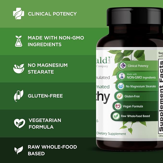EMERALD LABS B-Healthy - Vegan Vitamin B Complex - Includes Methylated Folic Acid &amp Full Spectrum B Vitamins - Supports Immune Brain &amp Heart Health* - 120 Vegetable Capsules