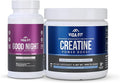 Good Night Natural Sleep Aid (60 Capsules) &amp Micronized Creatine Monohydrate Powder (150g) Bundle – Natural Sleep Support with Melatonin Ashwagandha &amp L-Theanine Plus Pure Vegan Creatine for