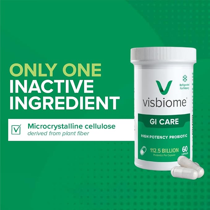 Visbiome® GI Care - High Potency Probiotic - 112.5 Billion CFU Live Probiotics Original De Simone Formulation Made in USA 60 Capsules.