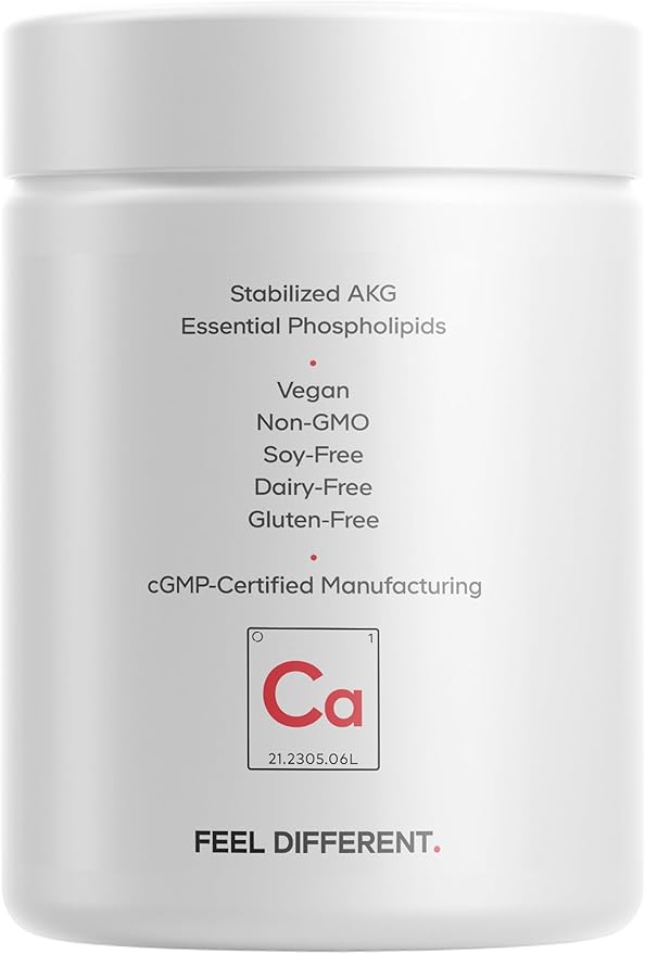 Codeage Liposomal Calcium AKG Supplement - Calcium Alpha-Ketoglutarate - 2-Month Supply - Liposomal Delivery - 1 Capsule Per Serving - Non-GMO Gluten-Free - 60 Capsules
