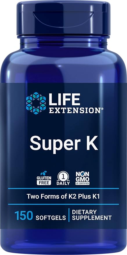 Life Extension Super K 150 Softgels with Vitamin K1 and K2 - MK4 &amp MK7