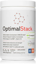 OptimalStack Creatine Monohydrate HMB &amp Vitamin D3 Stack | with Creapure Creatine Clinical Dosage of myHMB and Vitamin D3 | NSF for Sport Certified | Unflavored 30 Servings