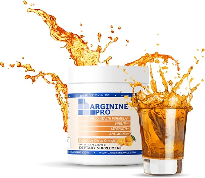 L-ARGININE PRO 2-Pack Orange Jar and 30 Single Serve Packs Great Tasting! | Blood Flow | Pre-Workout Drink | with Vitamins C B6 B12 K &amp More