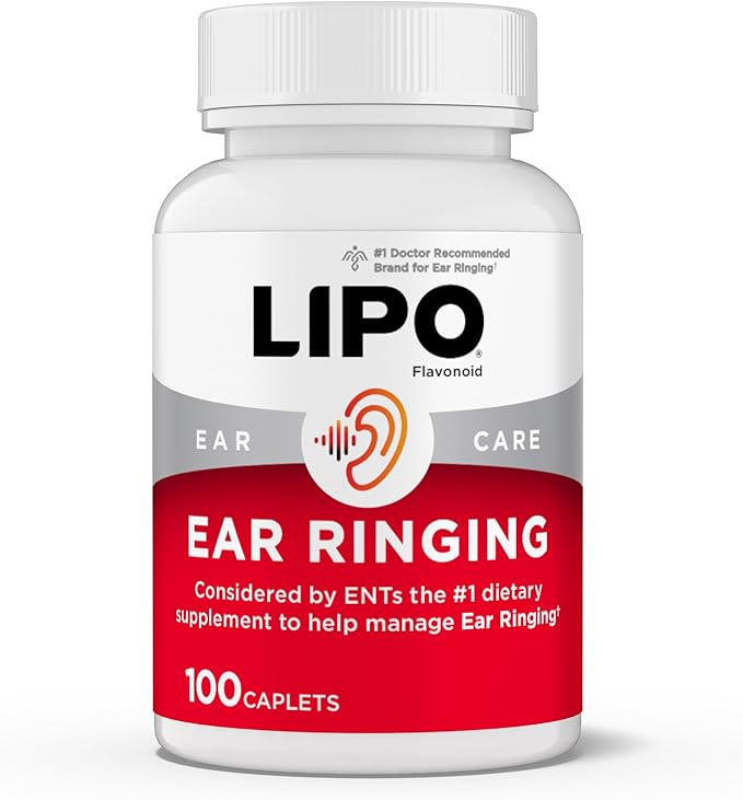 Lipo Flavonoid Ear Ringing - Doctor-Recommended for Ringing Ears – Clinically Proven Lemon Bioflavonoid Complex with Vitamins C B1 B2 B6 B12 &amp Calcium - 100 Caplets