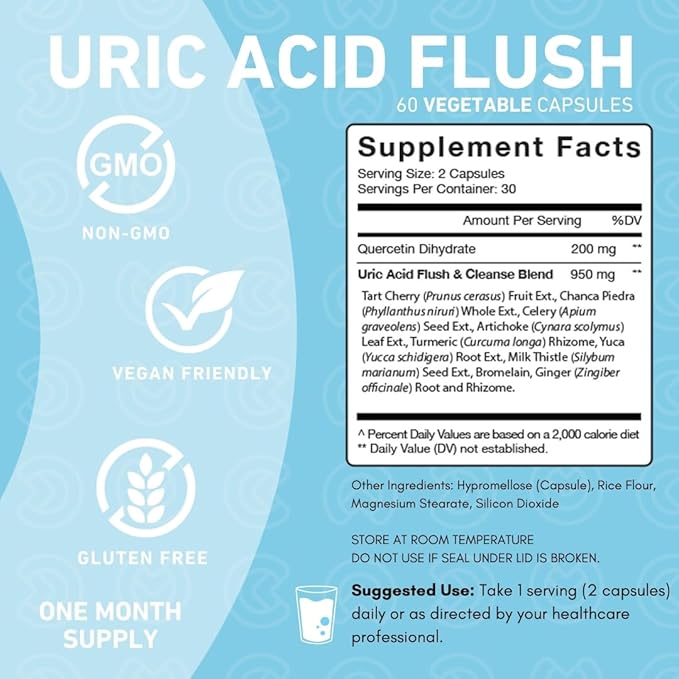 PUREFINITY Uric Acid Flush &amp Cleanse Capsules + Tart Cherry Gummies