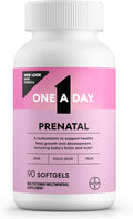 One A Day Prenatal Vitamins- Folic Acid Iron Omega- 3 (DHA) Pregnancy Vitamins for Women Prenatal Multivitamin for Mom and Baby Support Pregnancy Must Haves 90 Ct (Packaging May Vary)