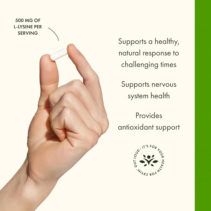Swanson L-Lysine - Amino Acid for Stress Antioxidant Nervous System &amp Immune Support - Aids Calmness &amp Relaxation* - Non-GMO - 300 Capsules (2 Pack)