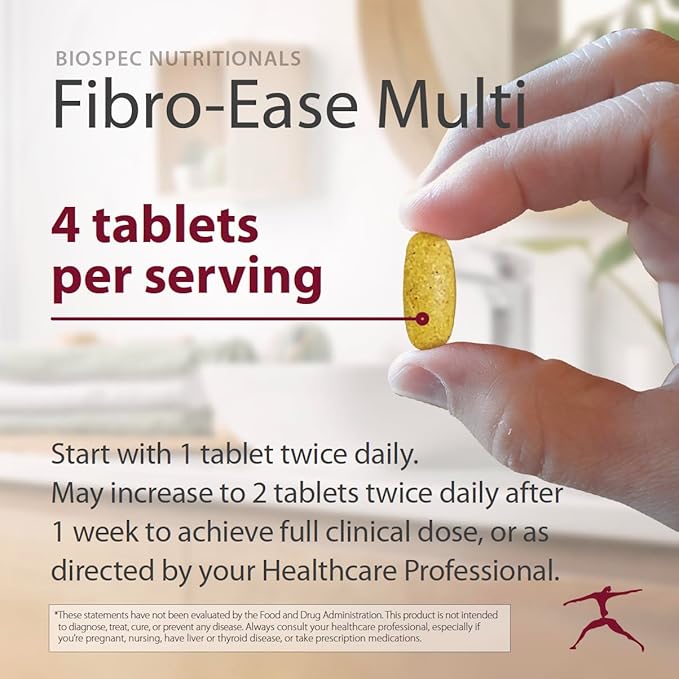 BIOSPEC NUTRITIONALS Fibro-Ease Multi - Contains Essential Vitamins &amp Minerals - Support Energy Production &amp General Health (120 Tablets)