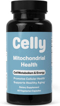 Celly Mitochondrial Health | Longevity Supplement for Cellular Nutrition and Healthy Aging | Promotes Mitochondria ATP Energy with CoQ10 Resveratrol &amp Green Coffee | Made in USA &amp 3rd Party T