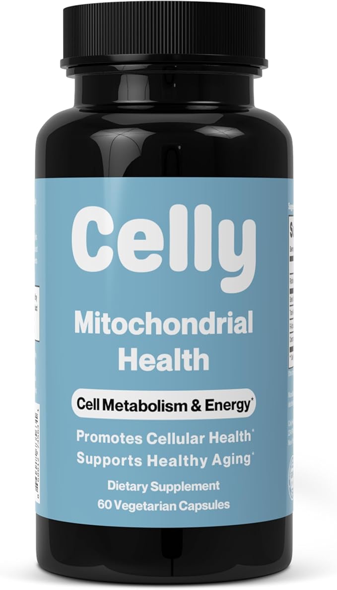 Celly Mitochondrial Health | Longevity Supplement for Cellular Nutrition and Healthy Aging | Promotes Mitochondria ATP Energy with CoQ10 Resveratrol &amp Green Coffee | Made in USA &amp 3rd Party T