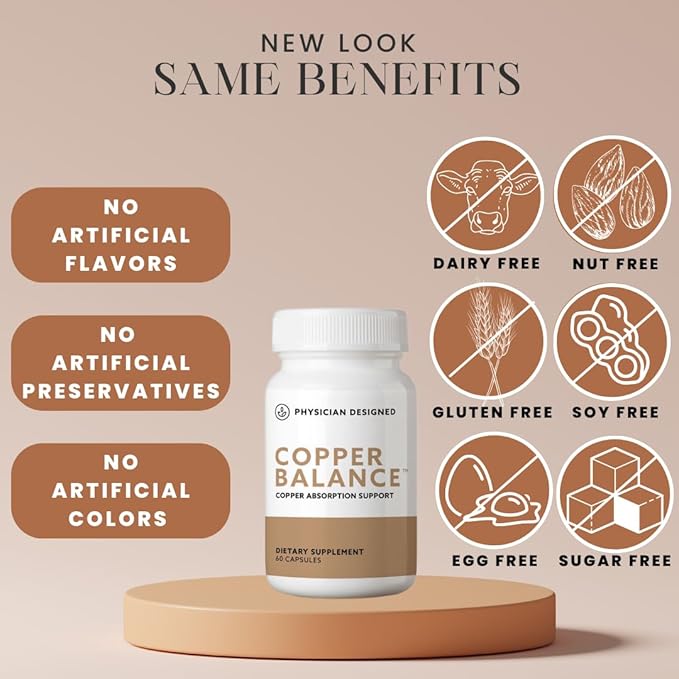 PD VARS Physician Designed Copper Balance Supplement - Fibromyalgia Support Reduced Nerve Pain Fibro Fog 9 Essential Immune Boosting Vitamins 60 Capsules