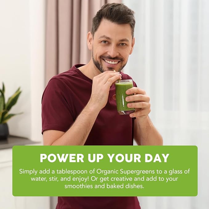 Paleovalley Organic Supergreens - Organic Greens Powder Superfood for Immune Support - Paleo Green Powder Blend - 30 Servings - 23 Superfoods - Gluten Free No Cereal Grasses Soy or Grain