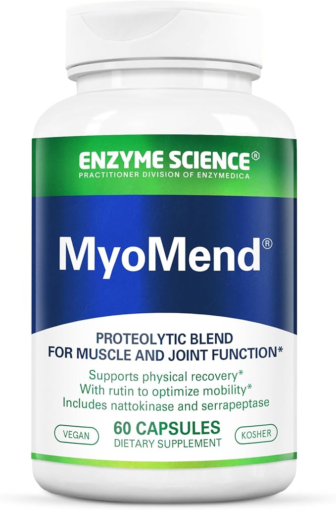 Enzyme Science Myomend 60 Capsules – Muscle &amp Joint Support – Formulated with Bromelain and Rutin – Enzyme Health Supplement – Vegan and Kosher