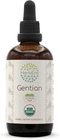 Gentian B120 Alcohol-Free Herbal Extract Tincture Concentrated Liquid Drops Natural USDA Organic Gentian (Gentiana Lutea) Dried Root (4 fl oz)