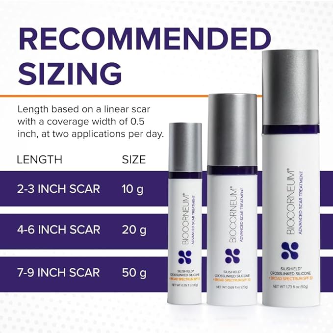 Biocorneum Advanced Scar Treatment with Silishield® &amp SPF 30 10g – Medical Grade Silicone Gel to Support Healing of Surgical Scars and Marks – Fast Drying Made in USA – Safe for Ages 6+ Months