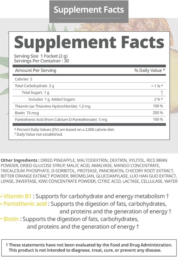 Atomy Finezyme Pineapple Fermentation Digestive Enzymes - 30 Packets