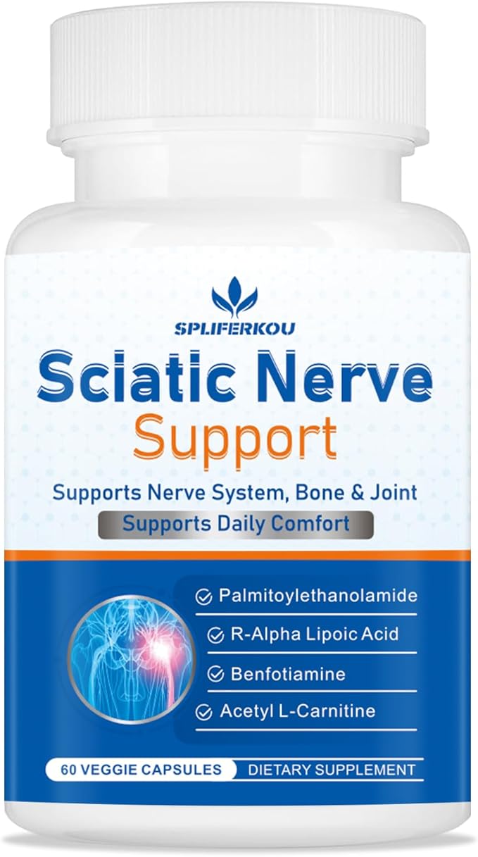 Sciatic Nerve Support Supplement Advanced Sciatic Nerve Support Formula with Pea Alpha Lipoic Acid Benfotiamine 60 Capsules