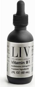 LIV Vitamin B1 Liquid – Thiamine &amp Benfotiamine Supplement for Glucose Metabolism &amp Nerve Support – Fast-Absorbing Liquid Drops – 60 mL