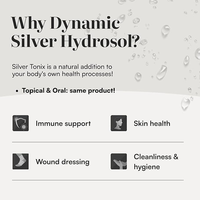 Dynamic Silver Hydrosol Liquid Dropper – 10ppm Pure Colloidal Silver – Daily Immune Support Supplement – Pharmaceutical Grade Purified Water (8 Fl Oz)