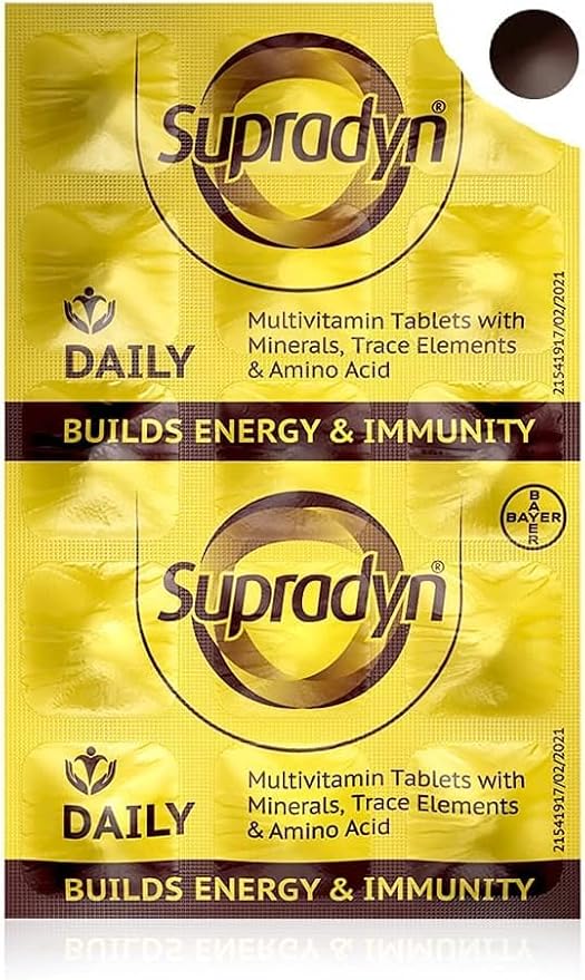 Supradyn Daily Multivitamin Tablets (150 Tablets) for Men &amp Women with Essential Zinc 12 Vitamins 5 Trace Elements for Daily Immunity &amp Energy