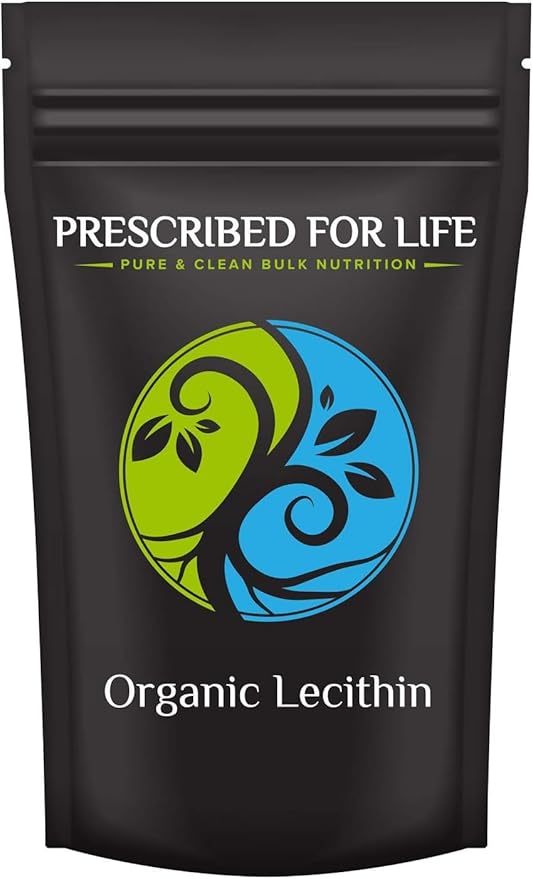 Prescribed For Life Organic Sunflower Lecithin Powder Natural Gluten Free Vegan Non GMO Soy Free Kosher Lecithin Supplement Rich in Choline &amp Essential Fatty Acids (1kg / 2.2lb)