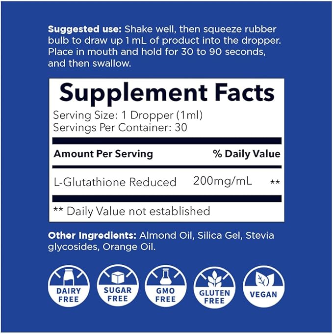 Nano Glutathione Drops by Nanoceutical Solutions Pharmaceutical Grade Liquid Supplement Ultra-Efficient Absorption Up to 8 Times Higher Than Glutathione Capsules | 30 Servings