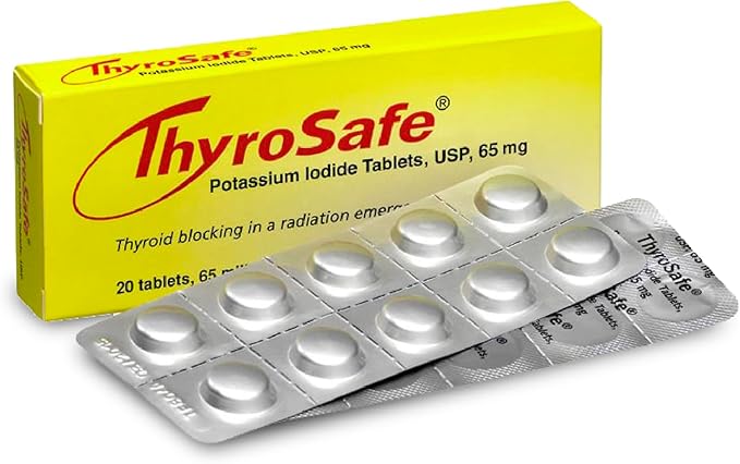 65mg Potassium Iodide Tablets (20 Pack) - Protects Your Thyroid from Nuclear Radiation Exposure