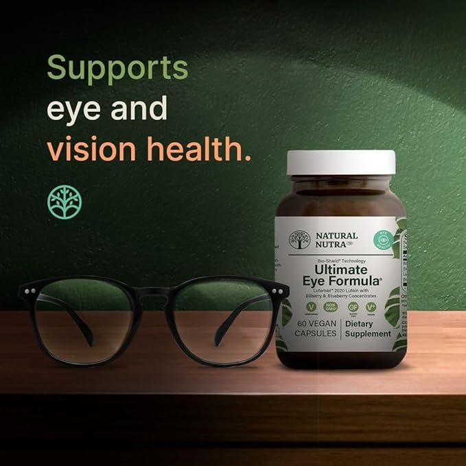 Natural Nutra Ultimate Eye Health Supplement - Bilberry &amp Blueberry Extract Blend for Day and Night Vision Support Promotes Color Perception &amp Eye Clarity - Non-GMO Vegan - 30 Capsules (Pack
