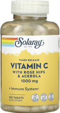 SOLARAY Timed Release Vitamin C with Rose Hips &amp Acerola 1000 mg 250 Tablets