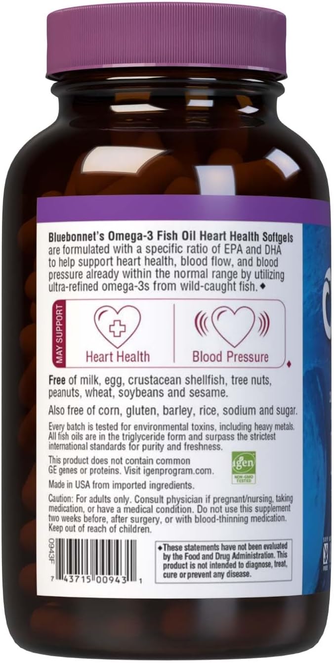 Bluebonnet Nutrition EPAx Omega-3 1000 MG Heart Formula 120 CT