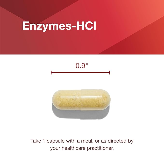 PROTOCOL FOR LIFE BALANCE Enzymes-HCl - Digestive Enzymes with Bromelain - Full Spectrum of Proteases - Digestion Supplement - Soy &amp Dairy Free - 120 Capsules