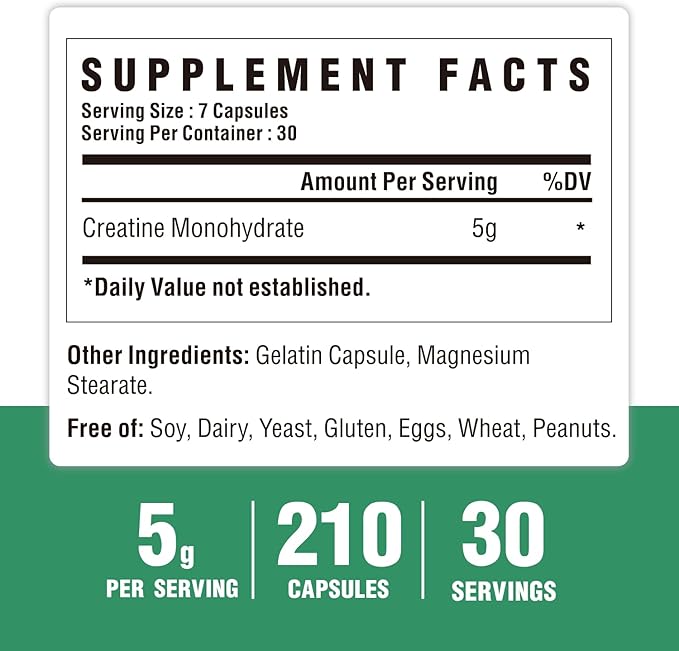 Creatine Monohydrate Powder 500 Grams &amp Creatine Capsules Pure Micronized Creatine Supplements for Building Muscle Pre &amp Post Workout Creatine Powder Non-GMO Unflavored