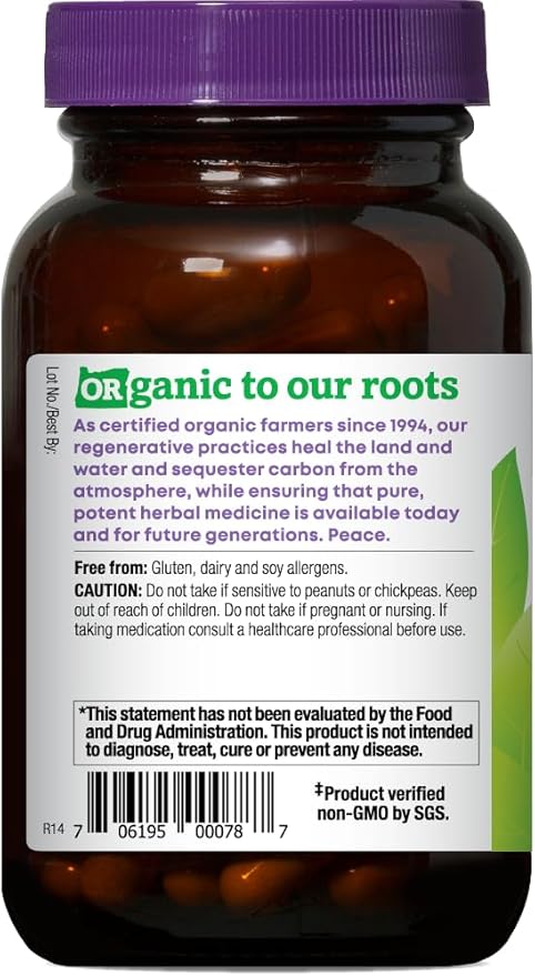 Oregon's Wild Harvest Red Clover Capsules Non-GMO Organic Herbal Supplements 90 CountOrganic Red Clover Blossoms and Leaf (Trifolium pratense) Non-GMO Vegan Capsules and Nothing Else