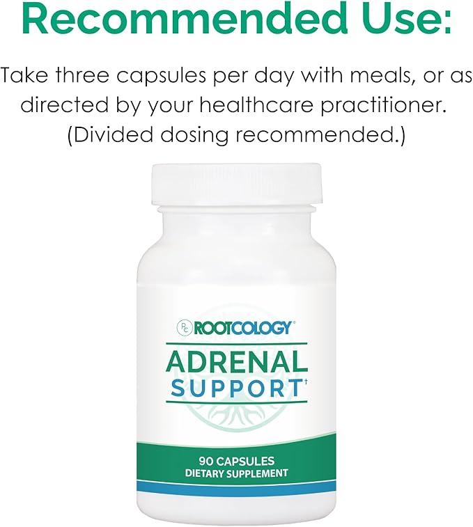 Rootcology by Dr. Izabella Wentz | Adrenal Support | Adaptogenic Herbal Formula with Vitamin B6 Licorice &amp N-Acetyl-L-Tyrosine | 90 Capsules