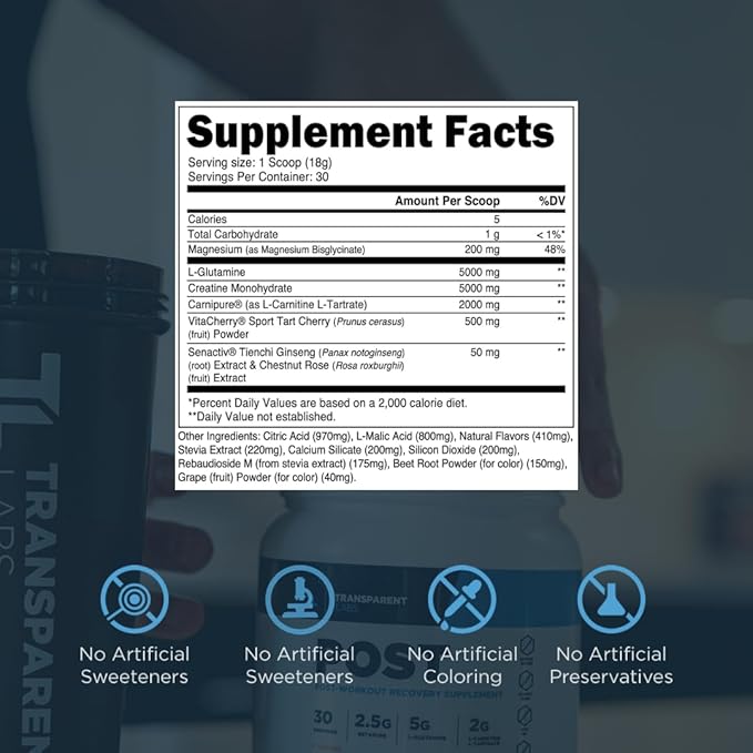 Transparent Labs Post Workout Recovery Muscle Builder (30 Servings Black Cherry) &amp Creatine HMB (30 Servings Unflavored)