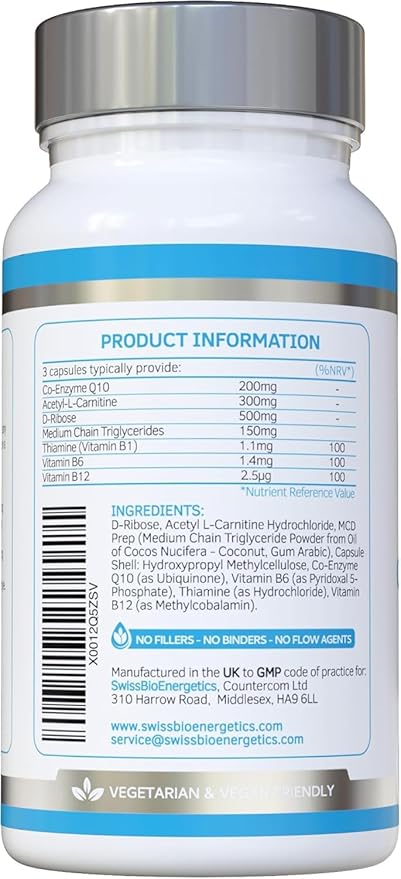 CardioDefence – 90 Capsules – a precise balance of CoQ10 D-Ribose Acetyl L-Carnitine B Vitamins and MCT to contribute to the normal function of the heart and reduce tiredness and fatigue