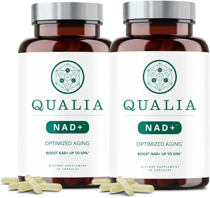 Qualia NAD Supplement — Clinically Proven to Boost NAD+ up to 67%. Optimized Aging Energy Focus. Elite NAD+ Ingredients: Nicotinamide Riboside (NIAGEN) Niacin Niacinamide (2 Month Supply)